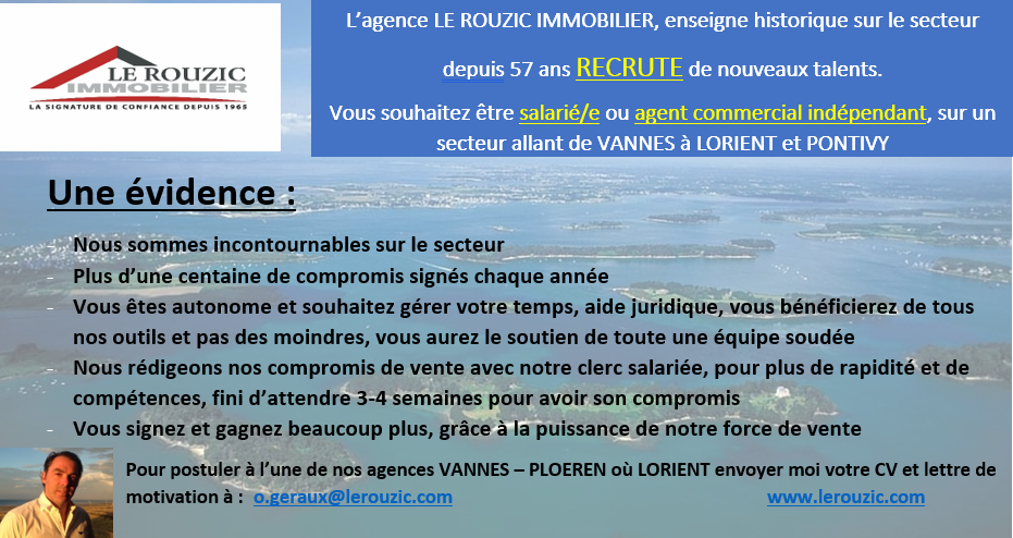 Le Rouzic Immobilier Agence Immobiliere Morbihan Recrute 1